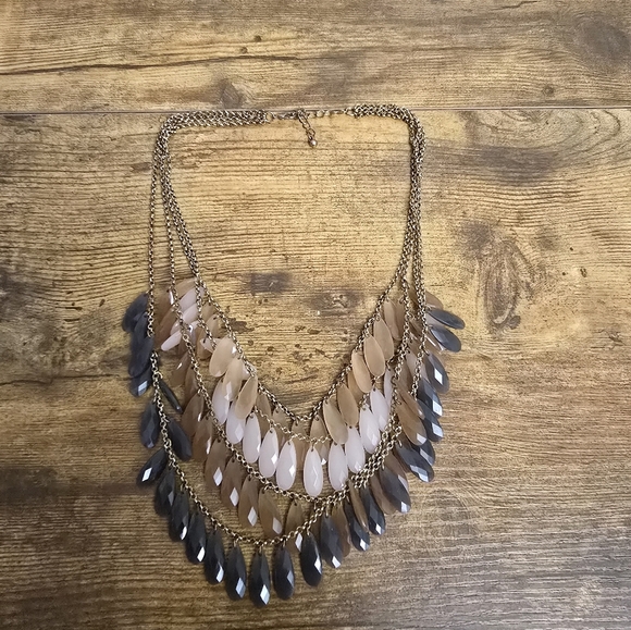 Multi-Layered Necklace with Gold and Black Accents - Picture 6 of 6